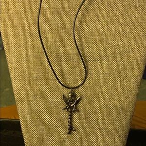 Corded skeleton key necklace